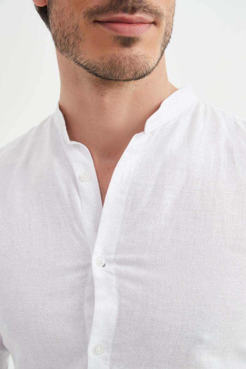 Chemise col Mao en lin