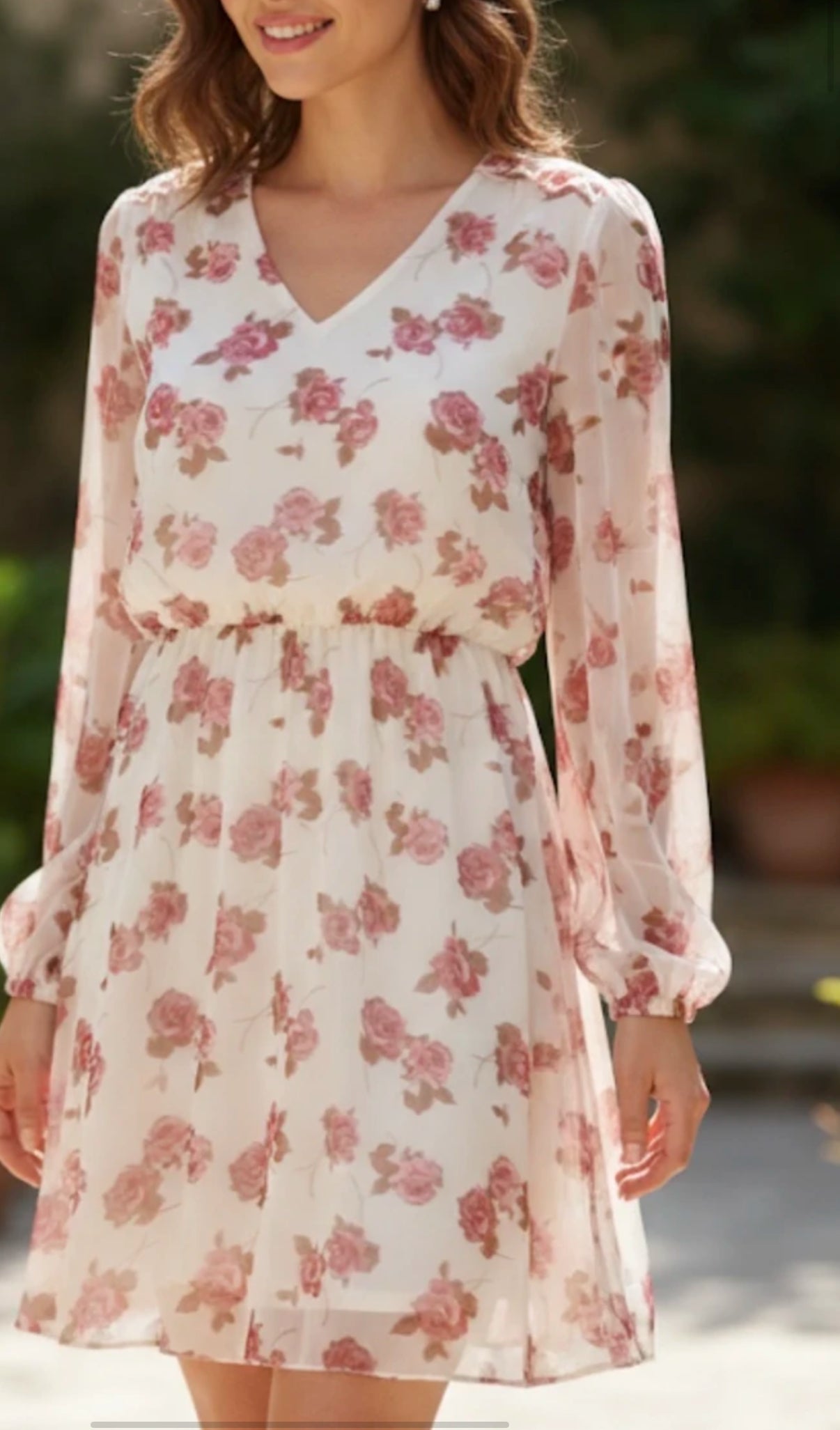 Robe courte à manches longues imprimée