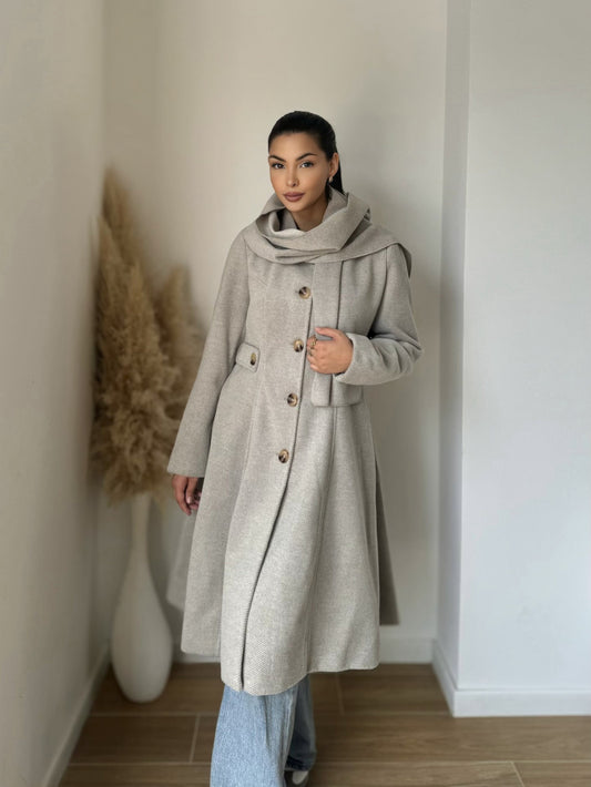 Manteau effet cachemire ( ECHARPE COMPRIS)