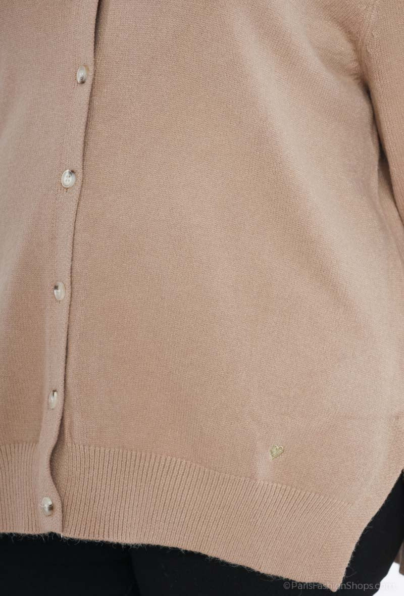 Gilet en maille avec broderie coeur CURVY