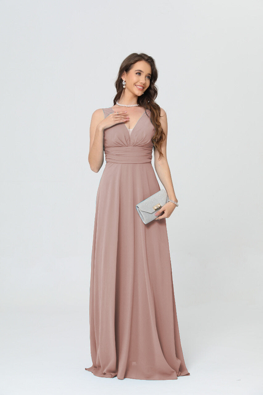 Robe de cérémonie longue à col V