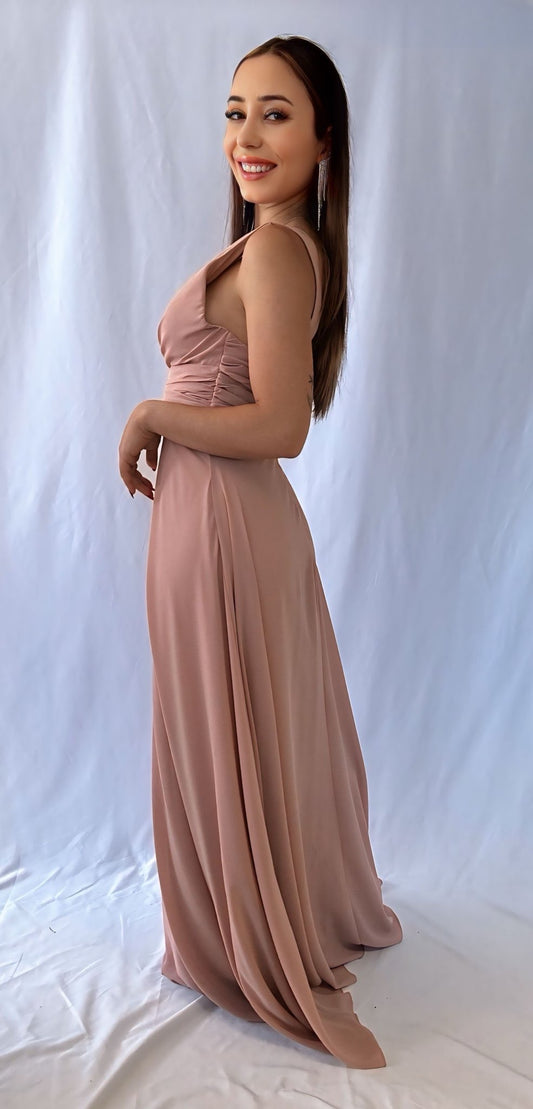 Robe de cérémonie longue à col V