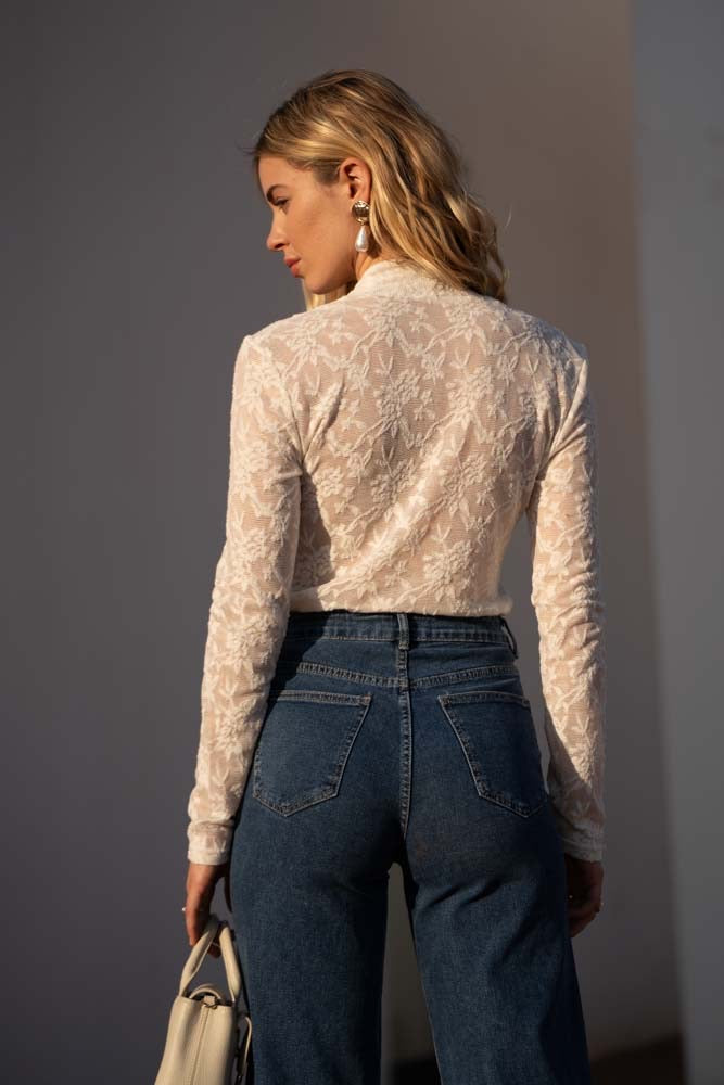 TOP EN DENTELLE COL V