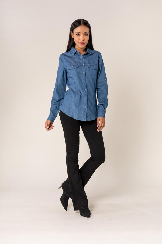 Chemise en coton style jean denim