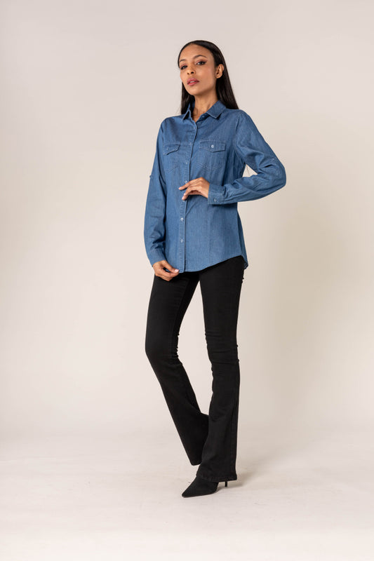 Chemise en coton style jean denim