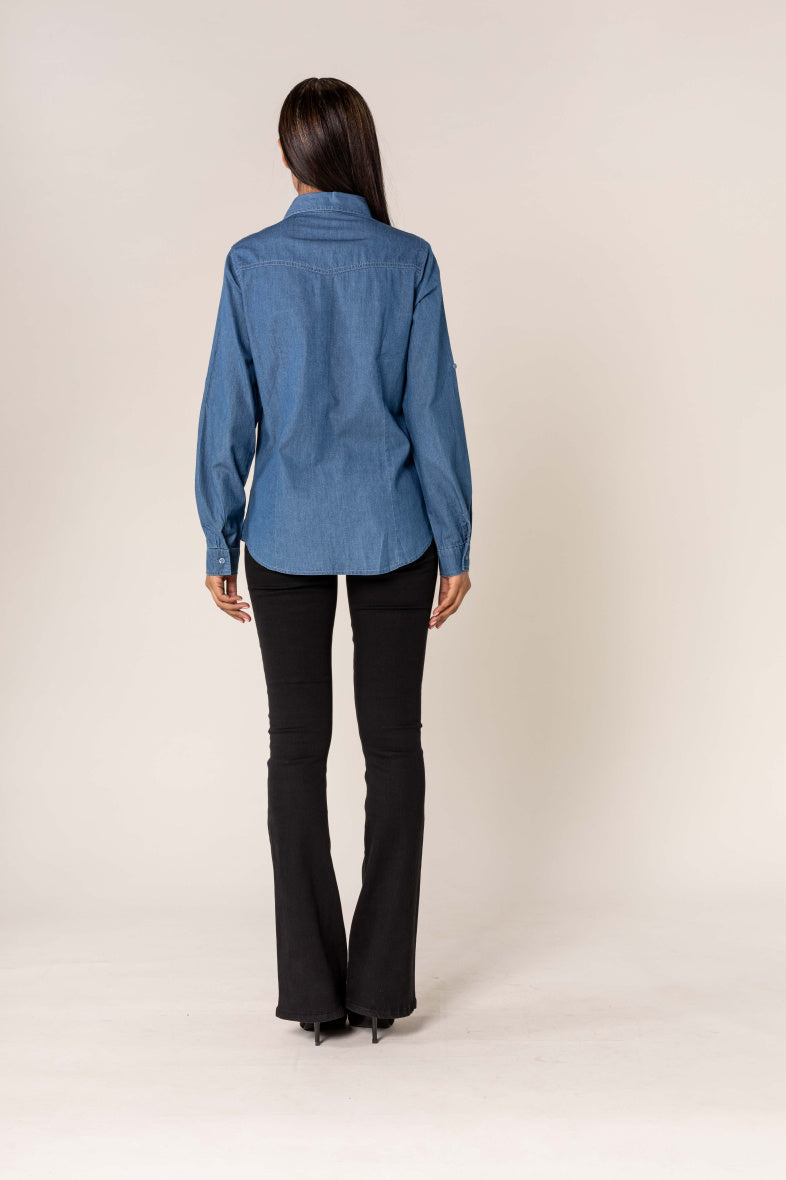 Chemise en coton style jean denim