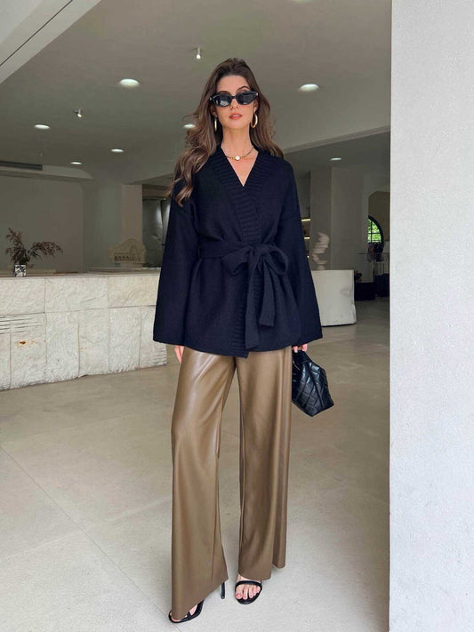 Gilet en maille avec ceinture