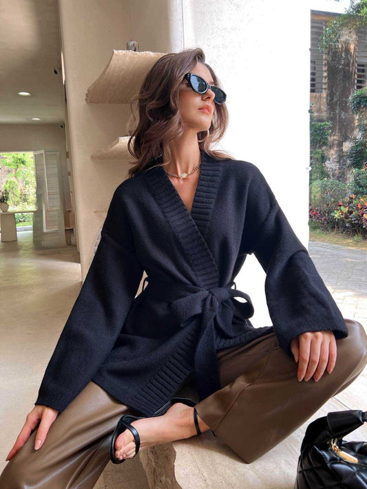 Gilet en maille avec ceinture