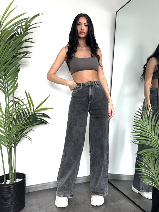 Jean stretch gris Wide leg