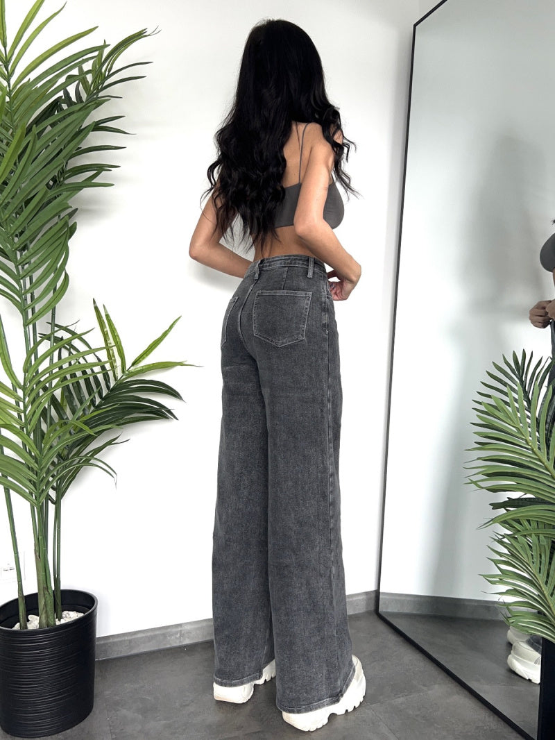 Jean stretch gris Wide leg