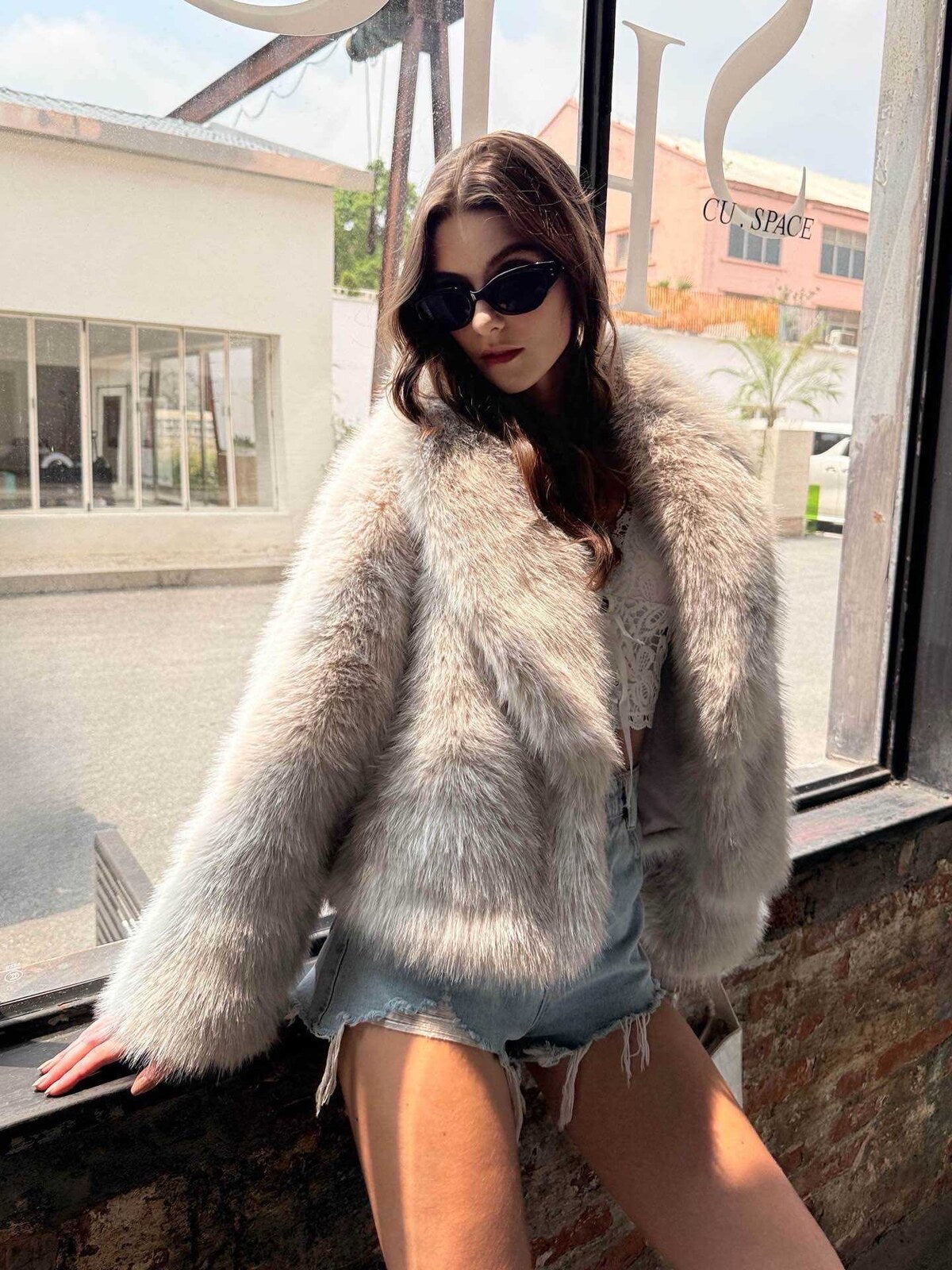 Veste en fausse fourrure