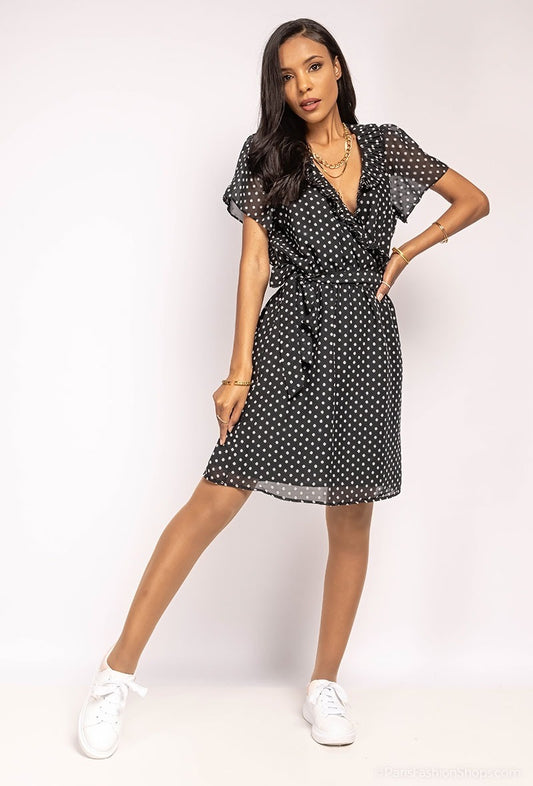 ROBE CACHE CŒUR A POIS