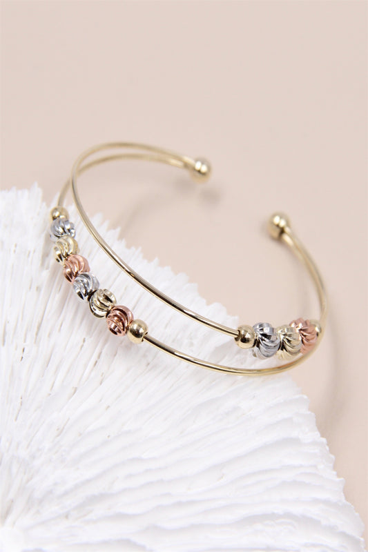 Bracelet jonc serti de perle hypoallergénique