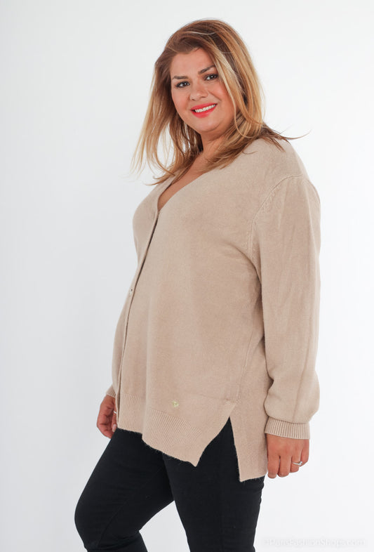 Gilet en maille avec broderie coeur CURVY