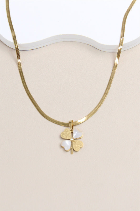 Collier Trèfle en Nacre et Acier Inoxydable - Élégance et Chance