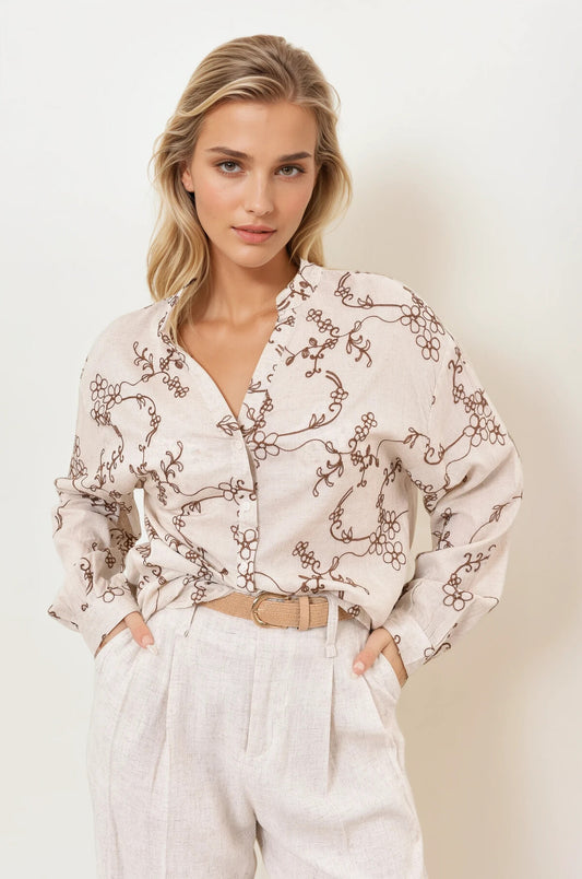 Chemise oversize brodéé