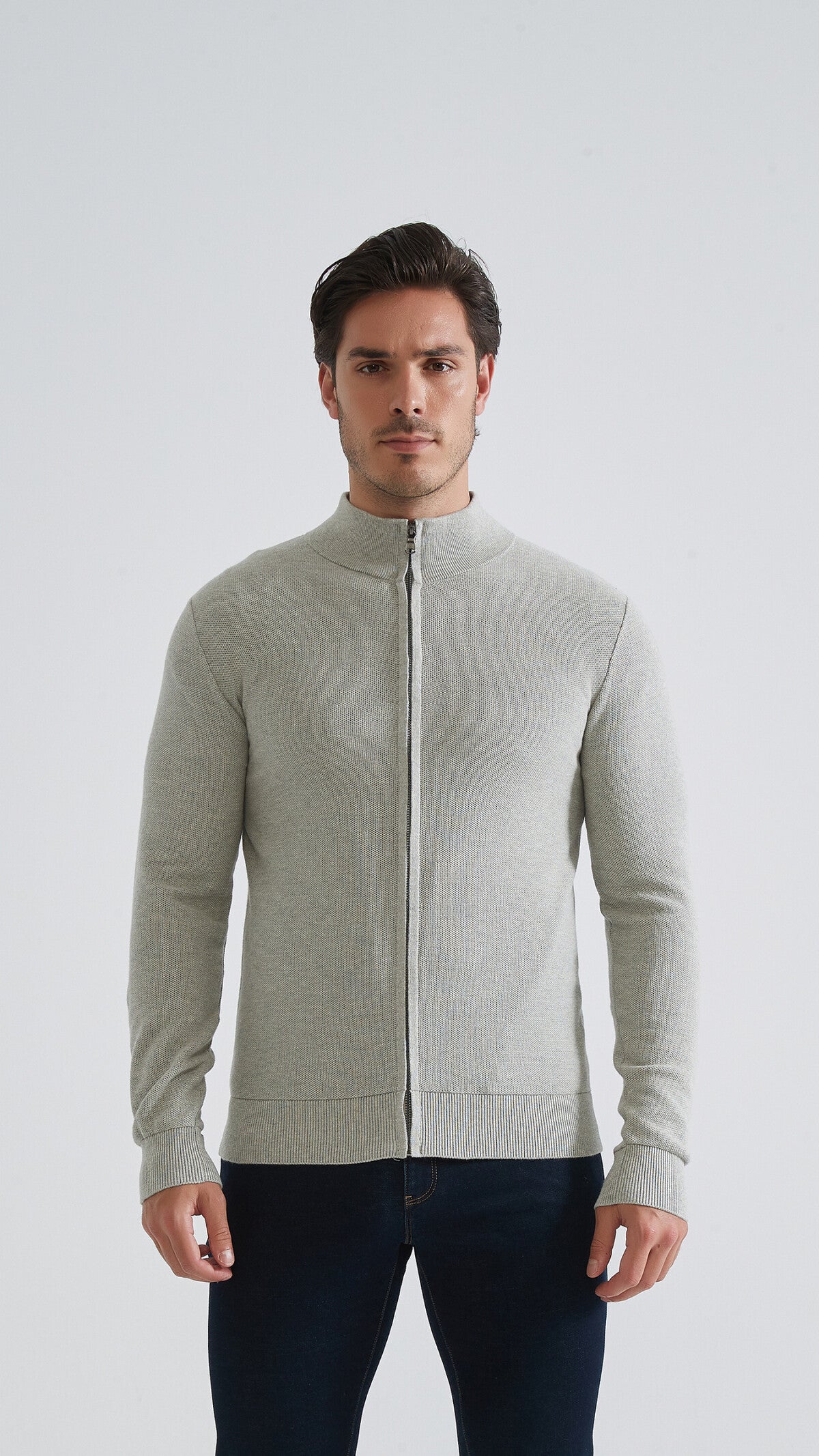 Gilet zippé en coton piqué