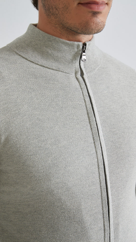 Gilet zippé en coton piqué