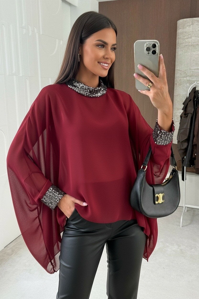 Blouse ample avec sequins