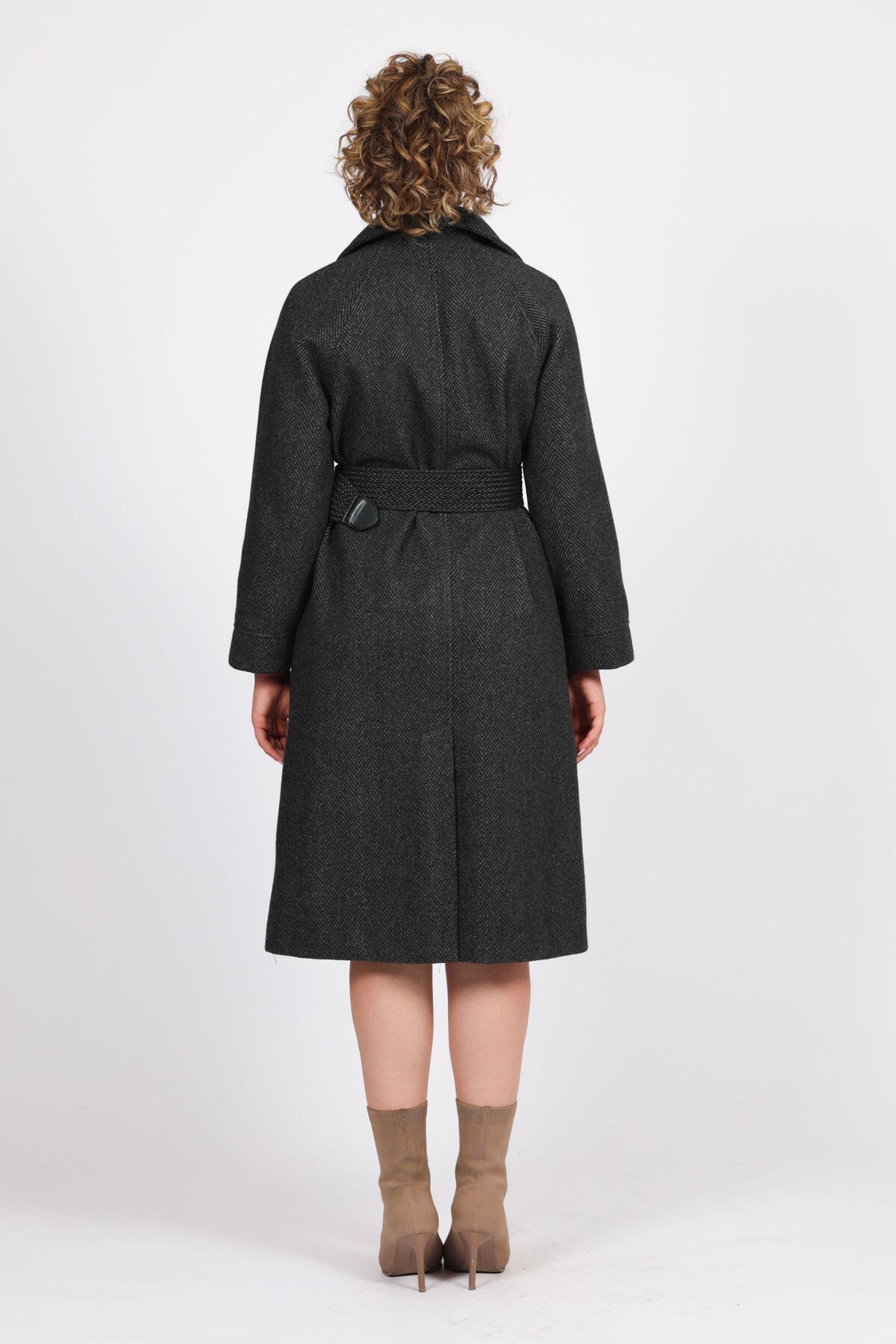 Manteau Mi-Long Ceinturé Élégance Hivernale